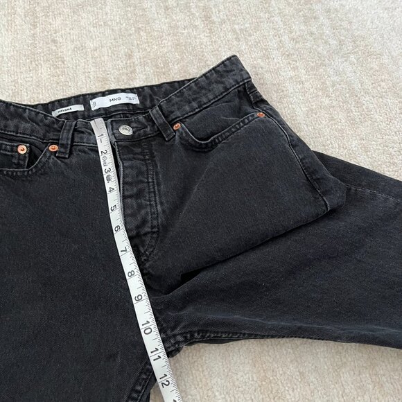 MNG Mango Havana Straight Leg High Rise Crop Distressed Jeans 4 - Picture 7 of 12